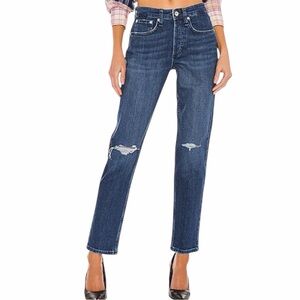 Rag and Bone Rosa Mid Rise Boyfriend Jean Emory with Holes Distressed Sz 25